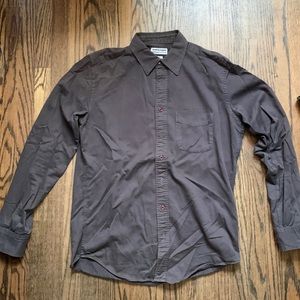 American Apparel Gray Twill Button Down Pocket Shirt